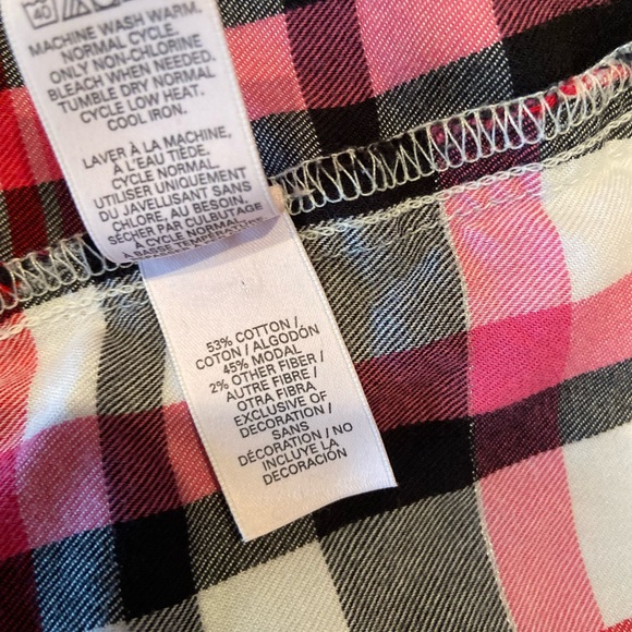 🛍️Victoria's Secret Pink Plaid Long Sleeve PJ Top, sz M - Picture 6 of 6